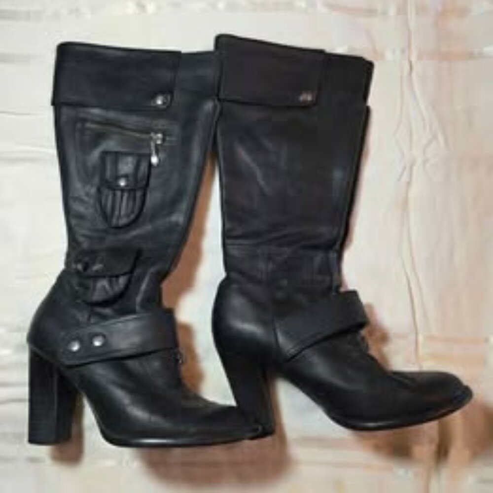 Ladies Knee-High Tall Harley Davidson Caylee Motorcycle Boots high heel size 7